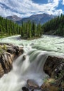 Sunwapta falls in Jasper National Park Royalty Free Stock Photo