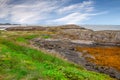 Beautiful view to Tundra landscape and ocean in Norway