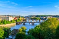 Beautiful view to Vltava and bridges in Prague, Czech republic Royalty Free Stock Photo