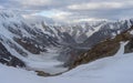 Beautiful view on top of Gondogoro la pass, K2 trek, Pakistan Royalty Free Stock Photo