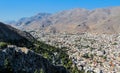 Beautiful view from the top of the hill on the city of Pothia, the capital of the Greek island of Kalymnos. Dodecanese. Greece Royalty Free Stock Photo