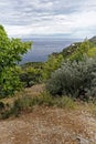 Beautiful view from top of the hill on the sea, postcard idyll Royalty Free Stock Photo