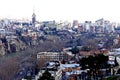 Beautiful view on top of the house on the edge of the cliff of the Kura river in Tbilisi Royalty Free Stock Photo