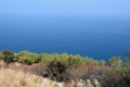 Beautiful view from the top of La Rocca mountain near the town of Cefalu. Italy Royalty Free Stock Photo