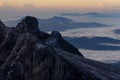 Beautiful view from top of Low`s peak in Kinabalu mountain, Sabah, Malaysia Royalty Free Stock Photo