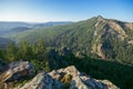 Beautiful view from top of the mountain, Russia, Ural, Bashkortostan. Royalty Free Stock Photo