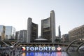 Beautiful view of The Toronto Sign is an illuminated three-dimensional sign in Nathan Phillips Square in Toronto Royalty Free Stock Photo