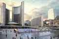 Beautiful view of The Toronto Sign is an illuminated three-dimensional sign in Nathan Phillips Square in Toronto Royalty Free Stock Photo