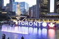 Beautiful view of The Toronto Sign is an illuminated three-dimensional sign in Nathan Phillips Square in Toronto