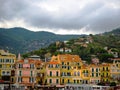 Beautiful view of town of Alassio with colorful buildings, Liguria, Italian Riviera, region San Remo, Cote d`Azur, Italy Royalty Free Stock Photo