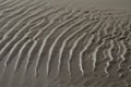 Beautiful view of traces in the sand on a beach formed by waves Royalty Free Stock Photo