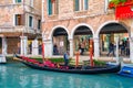 Beautiful view of traditional Gondolas on famous Canal Grande