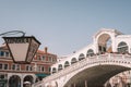 Beautiful view of traditional Gondolas on famous Canal Grande