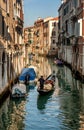 Beautiful view of traditional Gondolas with tourist on famous Canal Grande in Venice, Italy