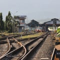 A beautiful view train station in Purwokerto Central Java, Indonesia