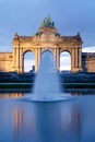 Beautiful view of a Triumphal Arch in Parc du Cinquantenaire in Brussels Royalty Free Stock Photo