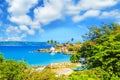 Beautiful view of the tropical beach near the Galle fortess on Sri Lanka Royalty Free Stock Photo