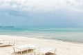 Beautiful view of the tropical beach sea sand skyin a summer day Royalty Free Stock Photo