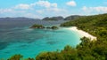 Beautiful view of the Trunk Bay beach on Saint John island, Virgin Islands, United States Royalty Free Stock Photo