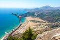 Beautiful view on Tsampika Beach on Rhodes island in Greece Royalty Free Stock Photo