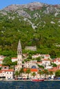 Beautiful view from tsea to Perast, Kotor Bay, Montenegro