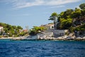 Beautiful view of the turquoise sea of Hvar island, Croatia