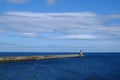 Beautiful view of the Tynemouth Lighthouse in Tynemouth, England.