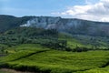 Beautiful view of the Uganda countryside, with mountains and rolling hills and farmland Royalty Free Stock Photo