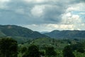 Beautiful view of the Uganda countryside, with mountains and rolling hills and farmland Royalty Free Stock Photo