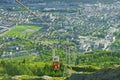 Beautiful view with Ulriken Cable Car seen from Mount Ulriken in Bergen, Norway