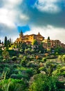 Idyllic view of Valldemossa village with cloudy sky on Majorca island, Spain Royalty Free Stock Photo