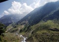 Beautiful view of the valley and Sheshnag river in Chandanwari