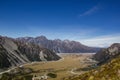 Beautiful view in the valley from the mueller Hut trail on Mt Cook, South Island, New Zealand Royalty Free Stock Photo