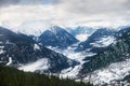 Winter view on the valley in Swiss Alps, Verbier, Switzerland Royalty Free Stock Photo