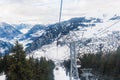 Winter view on the valley in Swiss Alps, Verbier, Switzerland Royalty Free Stock Photo