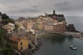 Beautiful view of Vernazza .Is one of five famous colorful villages of Cinque Terre National Park in Italy Royalty Free Stock Photo