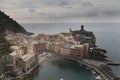 Beautiful view of Vernazza .Is one of five famous colorful villages of Cinque Terre National Park in Italy Royalty Free Stock Photo