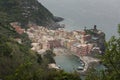 Beautiful view of Vernazza .Is one of five famous colorful villages of Cinque Terre National Park in Italy Royalty Free Stock Photo