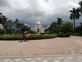 Beautiful view of victorial memorial during cloudy weather in kolkata Royalty Free Stock Photo