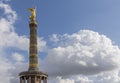 Beautiful view of the Victory Column, SiegessÃÂ¤ule, against a dramatic sky, Berlin Germany Royalty Free Stock Photo