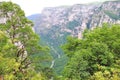 Beautiful view of Vikos Gorge seen from Oxya Viewpoint in the park national of Vikos-Aoos Royalty Free Stock Photo