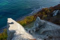 Beautiful view from the Viktoriasicht to the cliff at the small Stubbenkammer, Rugen island Royalty Free Stock Photo