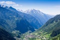 Beautiful view of the village the Alps