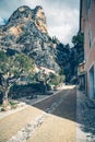 Beautiful view of village Moustiers-Sainte-Marie in France. Royalty Free Stock Photo