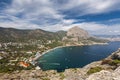 Beautiful view of the village of Novyy Svet. Crimea Royalty Free Stock Photo