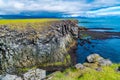 Beautiful view of volcanic basalt rocks cliff Royalty Free Stock Photo