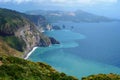 Beautiful view on Vulcano island from Lipari island, Italy