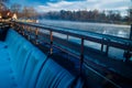 Beautiful view of a water dam in the Mammoth Spring State Park