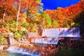 Beautiful view of waterfall in Nyuto onsen hot spring resorts Royalty Free Stock Photo