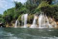Beautiful view of the waterfalls near the River Kwai in Thailand